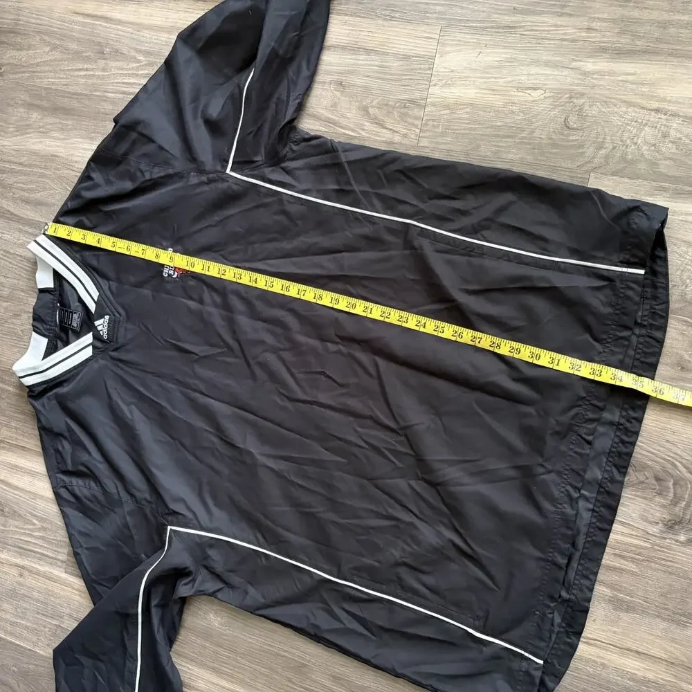 Adidas Chicago Bulls Pullover Windbreaker Jacket Black Size XL Tall Team Issue